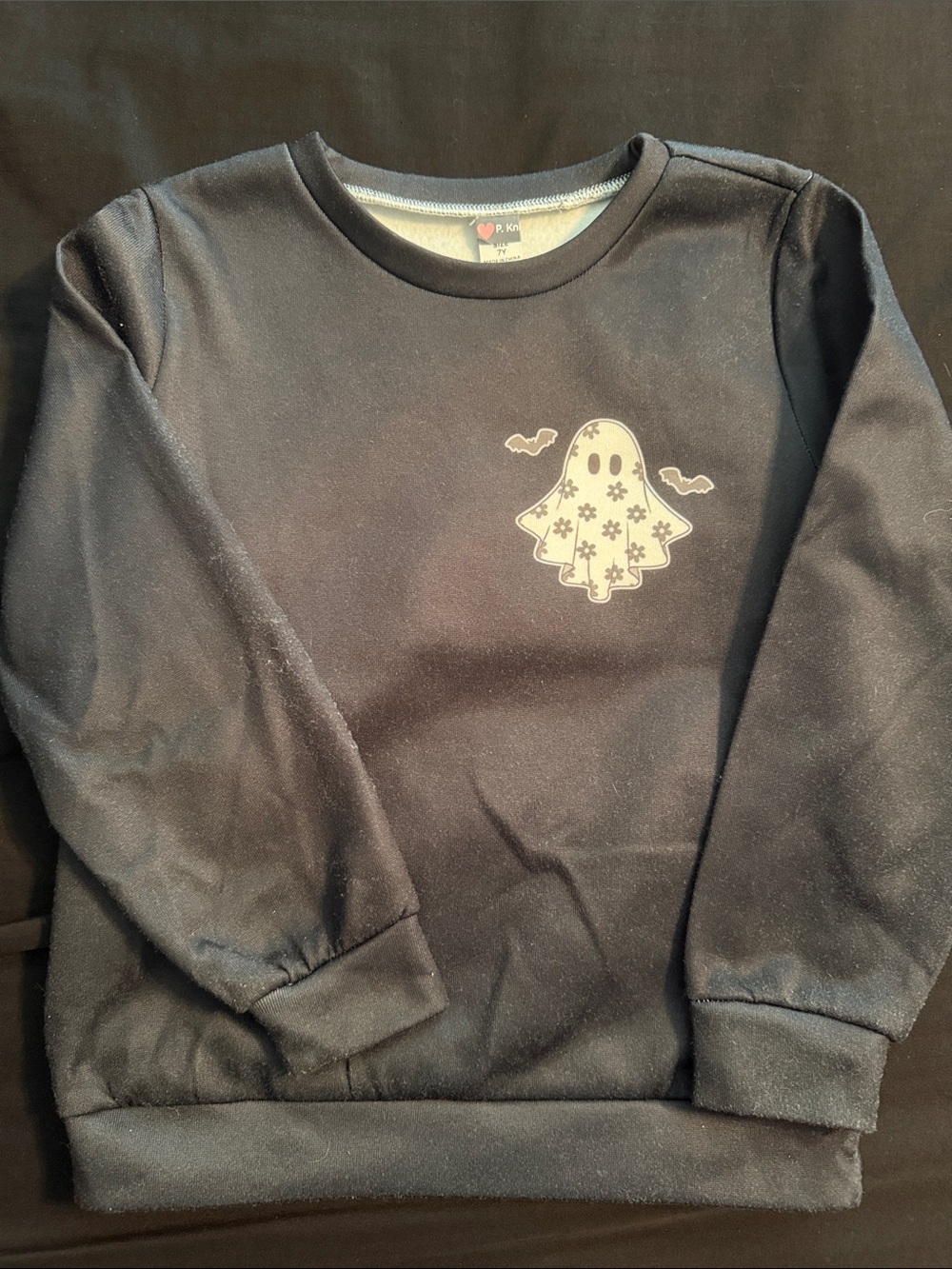 Black Ghost Graphic Crewneck Sweatshirt